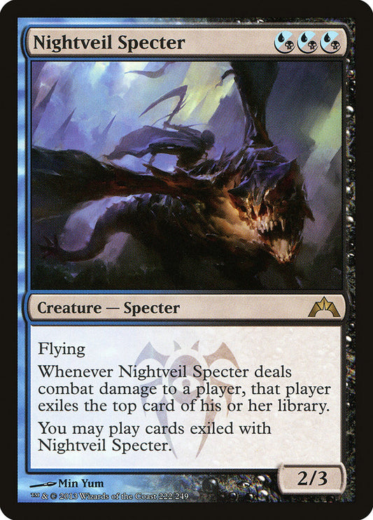 This Is An Image Of The Magic The Gathering Card Nightveil Specter From The Set Gatecrash - Designed By Artist Min Yum