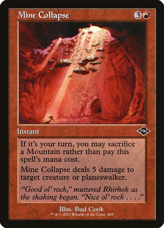 This Is An Image Of The Magic The Gathering Card Mine Collapse From The Set Modern Horizons 2 - Designed By Artist Bud Cook