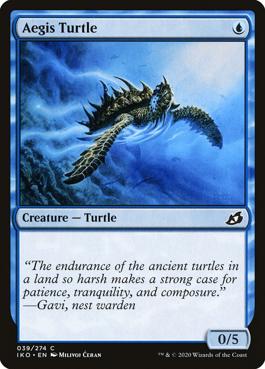 This Is An Image Of The Magic The Gathering Card Aegis Turtle From The Set Foundations - Designed By Artist Milivoj Ćeran