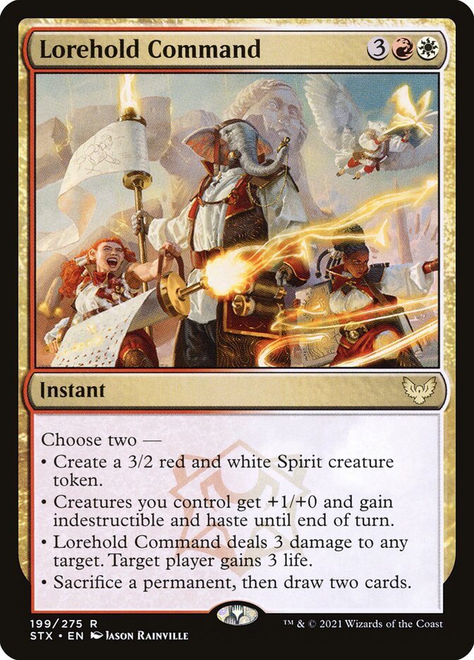 This Is An Image Of The Magic The Gathering Card Lorehold Command From The Set Strixhaven: School of Mages - Designed By Artist Jason Rainville