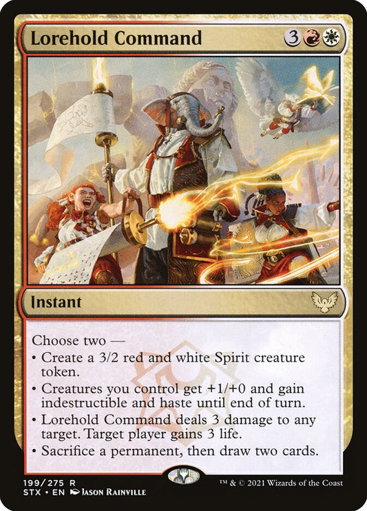 This Is An Image Of The Magic The Gathering Card Lorehold Command From The Set Strixhaven: School of Mages - Designed By Artist Jason Rainville