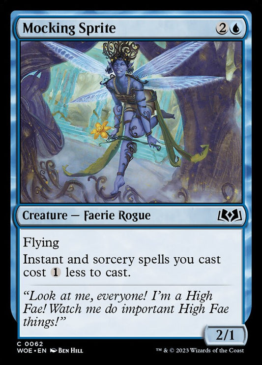 This Is An Image Of The Magic The Gathering Card Mocking Sprite From The Set Foundations - Designed By Artist Ben Hill