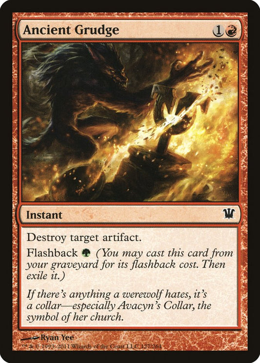 This Is An Image Of The Magic The Gathering Card Ancient Grudge From The Set Time Spiral Remastered - Designed By Artist Jim Nelson