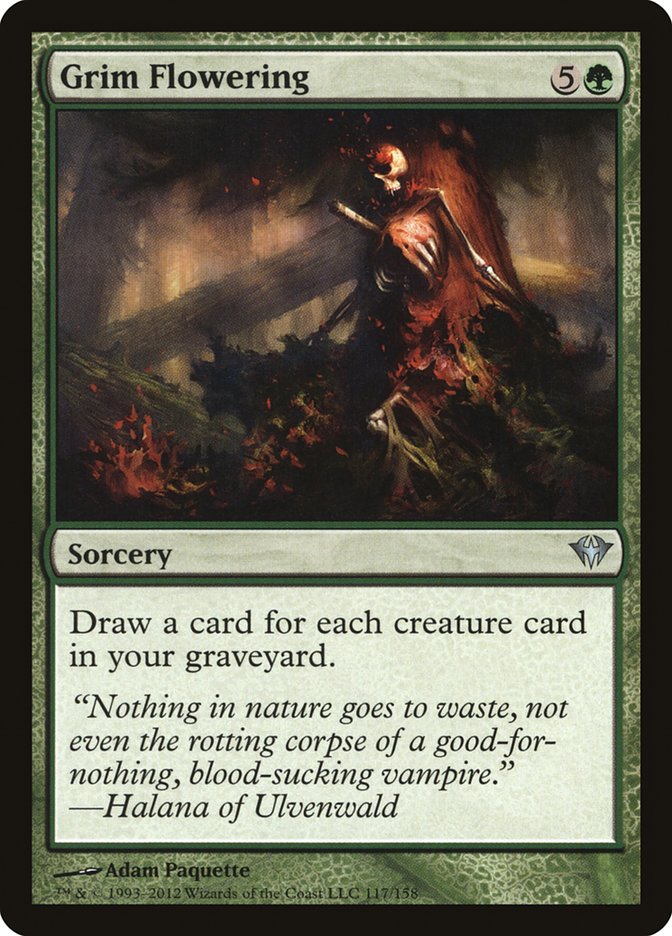 This Is An Image Of The Magic The Gathering Card Grim Flowering From The Set Commander Anthology - Designed By Artist Adam Paquette