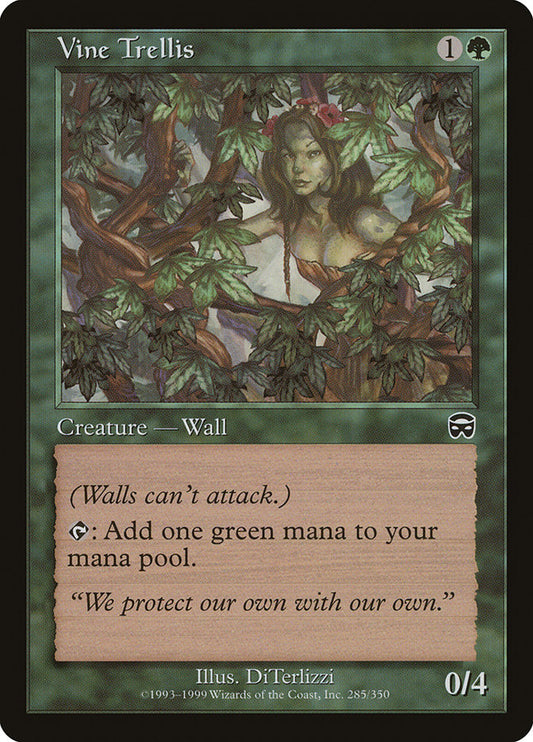 This Is An Image Of The Magic The Gathering Card Vine Trellis From The Set Duel Decks Anthology: Garruk vs. Liliana - Designed By Artist DiTerlizzi
