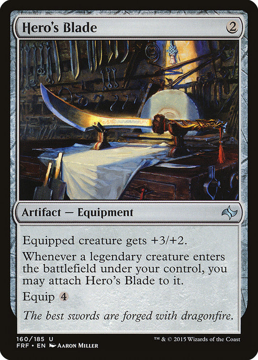 This Is An Image Of The Magic The Gathering Card Hero's Blade From The Set Commander Masters - Designed By Artist Aaron Miller