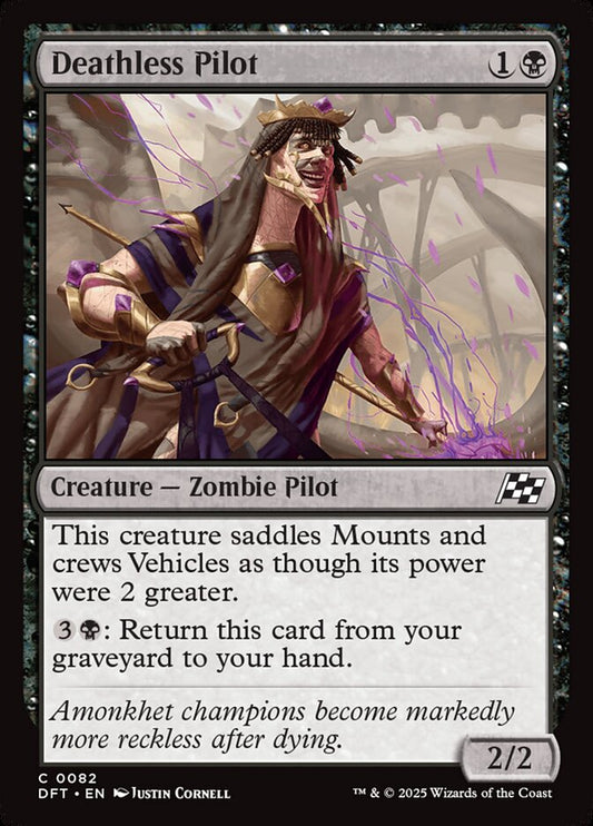This Is An Image Of The Magic The Gathering Card Deathless Pilot From The Set Aetherdrift - Designed By Artist Justin Cornell