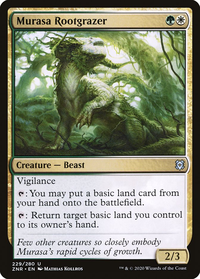 This Is An Image Of The Magic The Gathering Card Murasa Rootgrazer From The Set Zendikar Rising - Designed By Artist Mathias Kollros