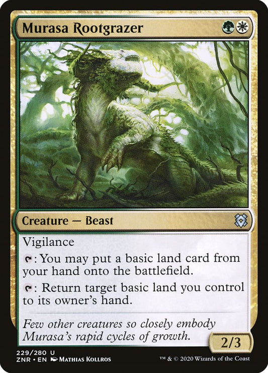 This Is An Image Of The Magic The Gathering Card Murasa Rootgrazer From The Set Zendikar Rising - Designed By Artist Mathias Kollros