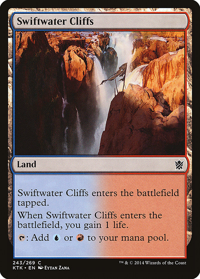 This Is An Image Of The Magic The Gathering Card Swiftwater Cliffs From The Set Tarkir: Dragonstorm - Designed By Artist Piotr Dura