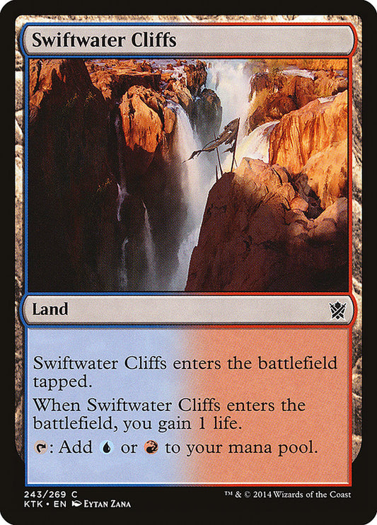 This Is An Image Of The Magic The Gathering Card Swiftwater Cliffs From The Set Tarkir: Dragonstorm - Designed By Artist Piotr Dura