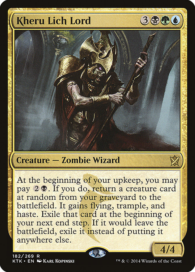 This Is An Image Of The Magic The Gathering Card Kheru Lich Lord From The Set Khans of Tarkir - Designed By Artist Karl Kopinski