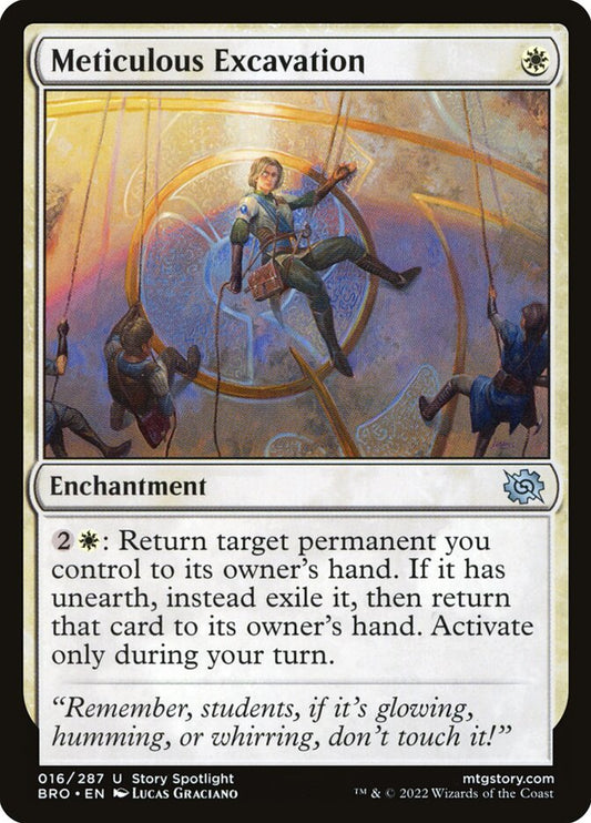 This Is An Image Of The Magic The Gathering Card Meticulous Excavation From The Set The Brothers' War - Designed By Artist Lucas Graciano