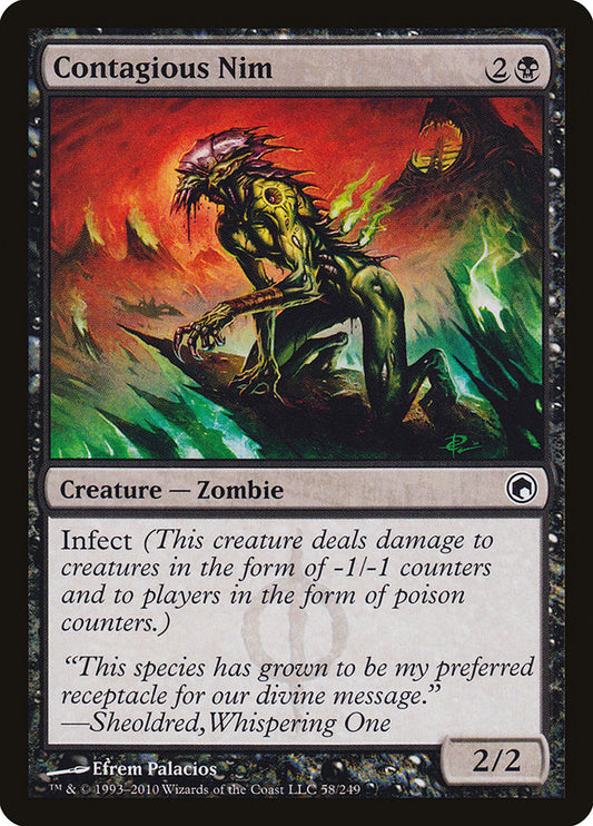 This Is An Image Of The Magic The Gathering Card Contagious Nim From The Set Scars of Mirrodin - Designed By Artist Efrem Palacios