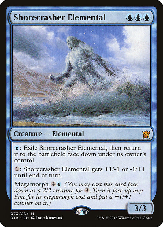 This Is An Image Of The Magic The Gathering Card Shorecrasher Elemental From The Set Dragons of Tarkir - Designed By Artist Igor Kieryluk