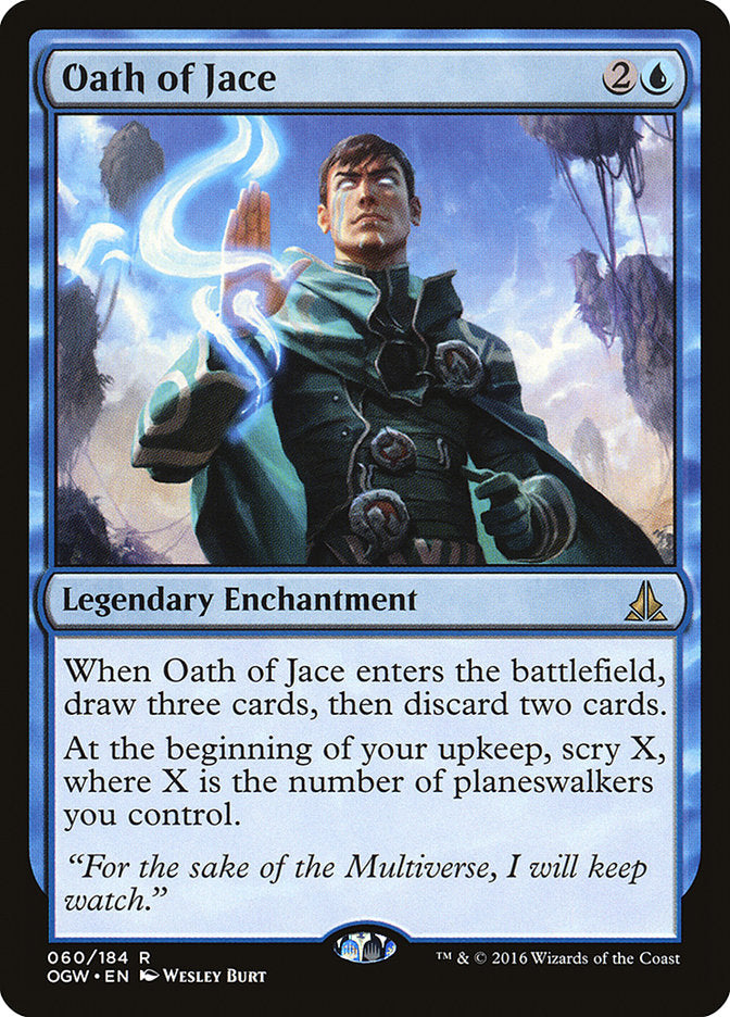 This Is An Image Of The Magic The Gathering Card Oath of Jace From The Set Commander Masters - Designed By Artist Wesley Burt