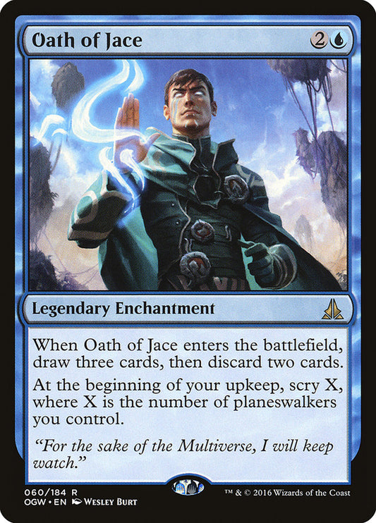 This Is An Image Of The Magic The Gathering Card Oath of Jace From The Set Commander Masters - Designed By Artist Wesley Burt