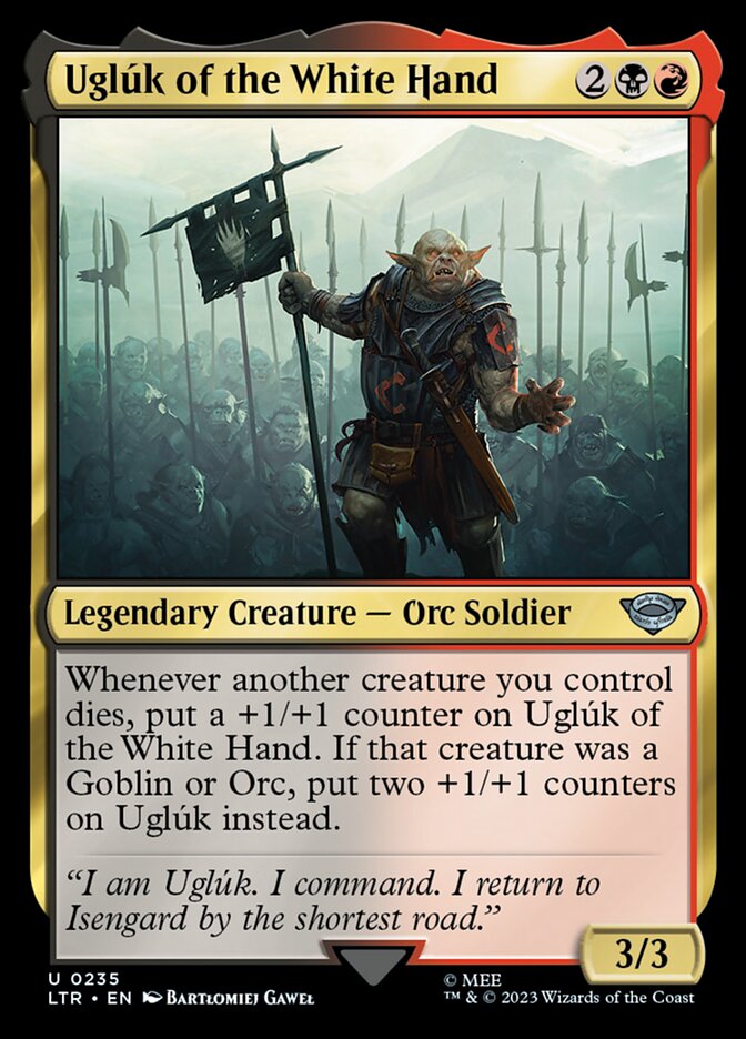 This Is An Image Of The Magic The Gathering Card Uglúk of the White Hand From The Set The Lord of the Rings: Tales of Middle-earth - Designed By Artist Bartłomiej Gaweł