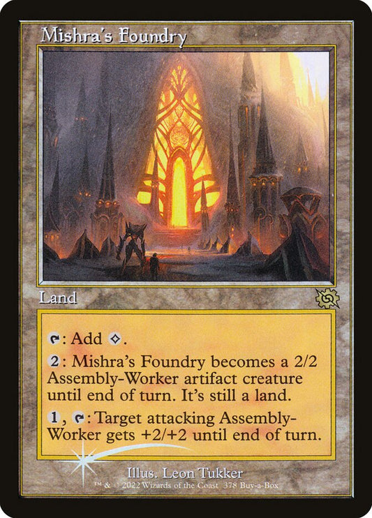 This Is An Image Of The Magic The Gathering Card Mishra's Foundry From The Set The Brothers' War - Designed By Artist Leon Tukker
