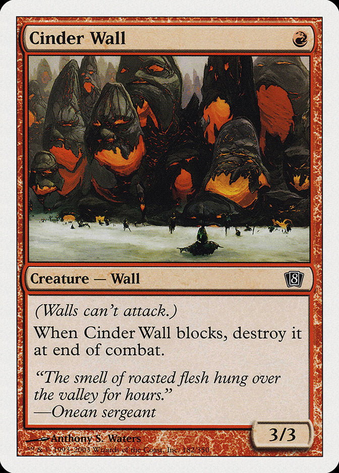 This Is An Image Of The Magic The Gathering Card Cinder Wall From The Set Conspiracy - Designed By Artist Anthony S. Waters