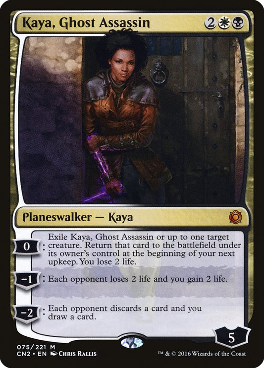 This Is An Image Of The Magic The Gathering Card Kaya, Ghost Assassin From The Set Conspiracy: Take the Crown - Designed By Artist Chris Rallis