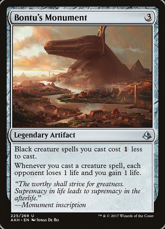 This Is An Image Of The Magic The Gathering Card Bontu's Monument From The Set Dominaria United Commander - Designed By Artist Jonas De Ro