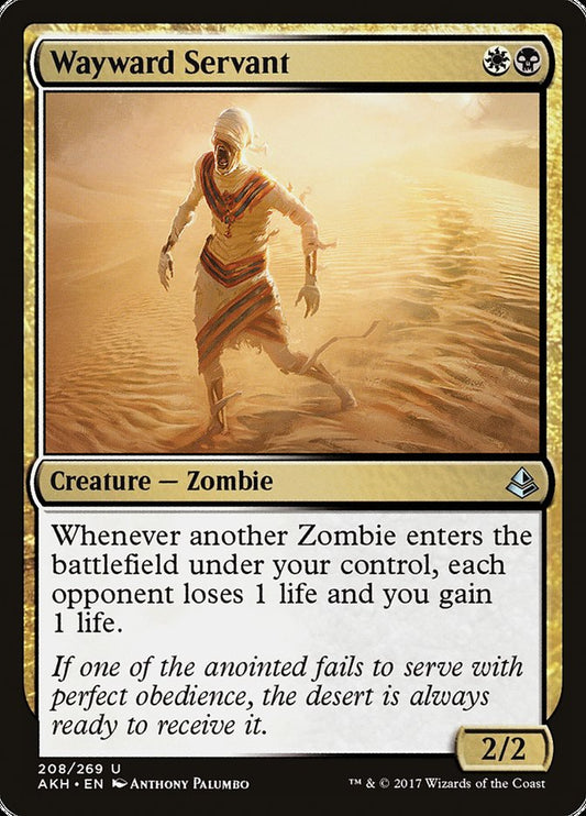 This Is An Image Of The Magic The Gathering Card Wayward Servant From The Set Amonkhet - Designed By Artist Anthony Palumbo