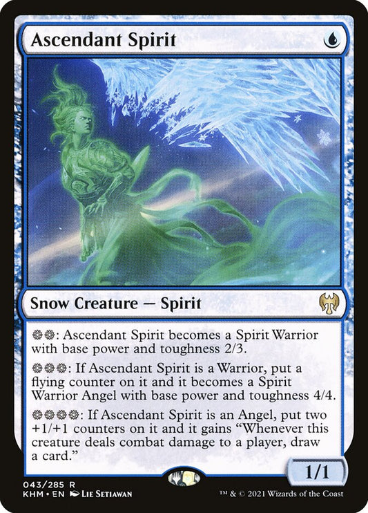 This Is An Image Of The Magic The Gathering Card Ascendant Spirit From The Set Kaldheim - Designed By Artist Lie Setiawan