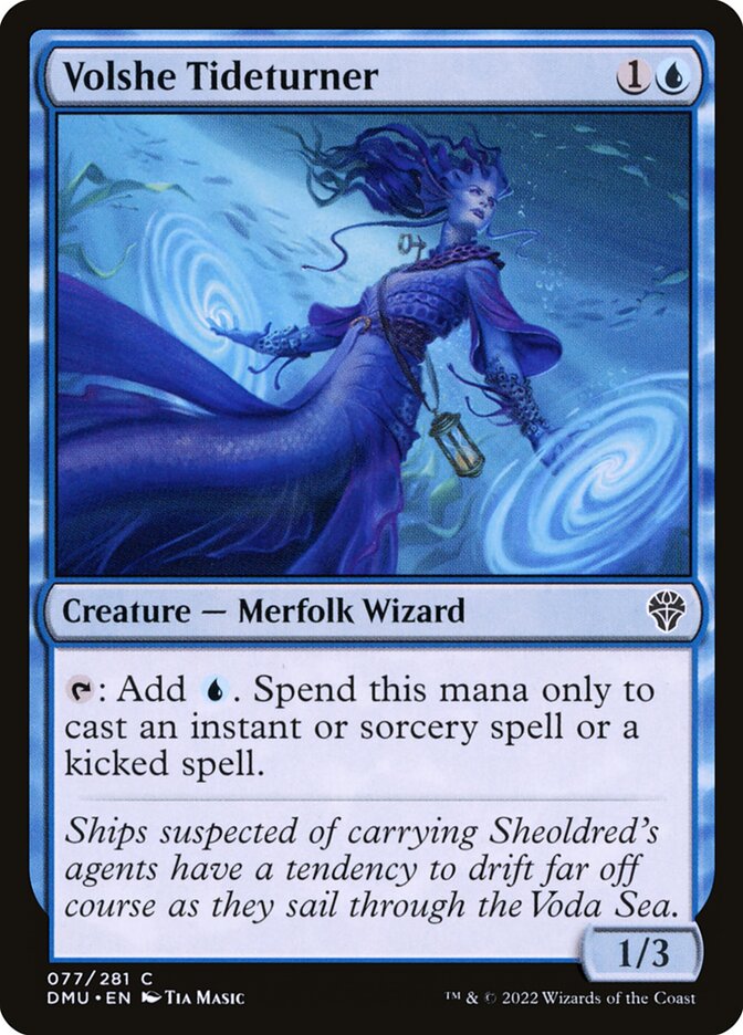 This Is An Image Of The Magic The Gathering Card Volshe Tideturner From The Set Dominaria United - Designed By Artist Tia Masic