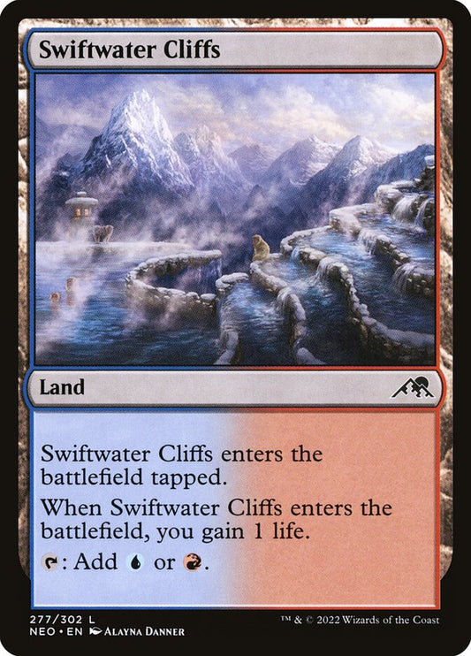 This Is An Image Of The Magic The Gathering Card Swiftwater Cliffs From The Set Tarkir: Dragonstorm - Designed By Artist Piotr Dura