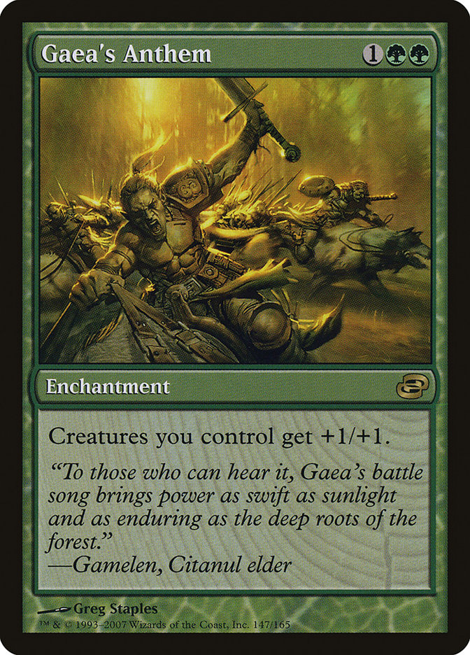 This Is An Image Of The Magic The Gathering Card Gaea's Anthem From The Set Time Spiral Remastered - Designed By Artist Greg Staples