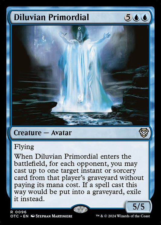 This Is An Image Of The Magic The Gathering Card Diluvian Primordial From The Set Outlaws of Thunder Junction Commander - Designed By Artist Stephan Martiniere
