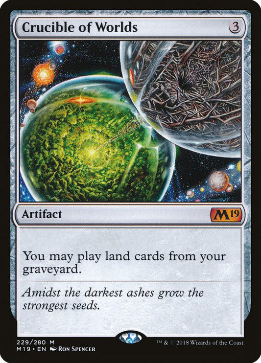 This Is An Image Of The Magic The Gathering Card Crucible of Worlds From The Set Double Masters 2022 - Designed By Artist Ron Spencer