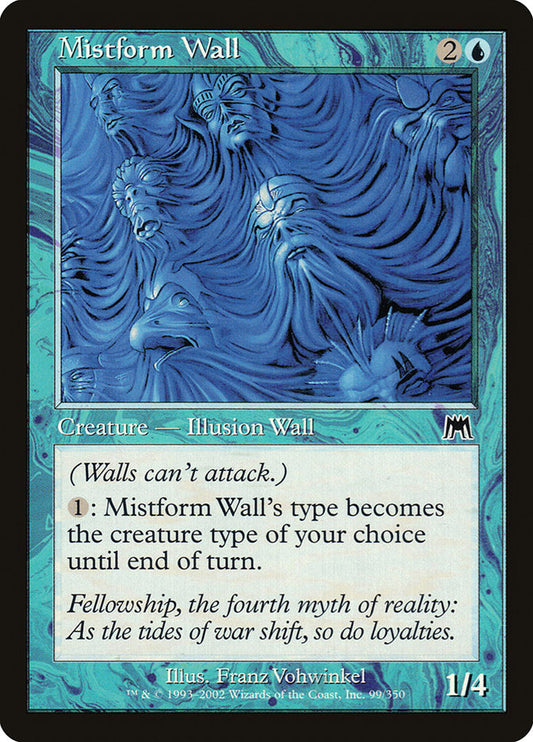This Is An Image Of The Magic The Gathering Card Mistform Wall From The Set Onslaught - Designed By Artist Franz Vohwinkel