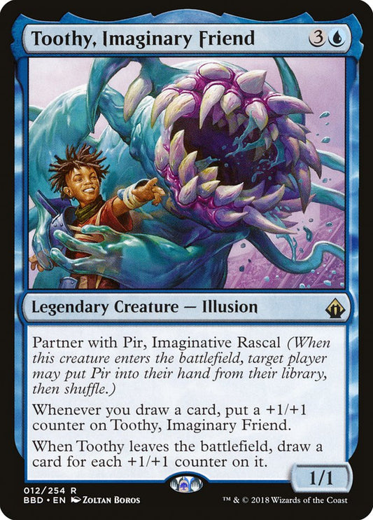 This Is An Image Of The Magic The Gathering Card Toothy, Imaginary Friend From The Set Battlebond - Designed By Artist Zoltan Boros