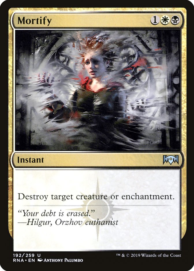This Is An Image Of The Magic The Gathering Card Mortify From The Set Foundations - Designed By Artist Nils Hamm