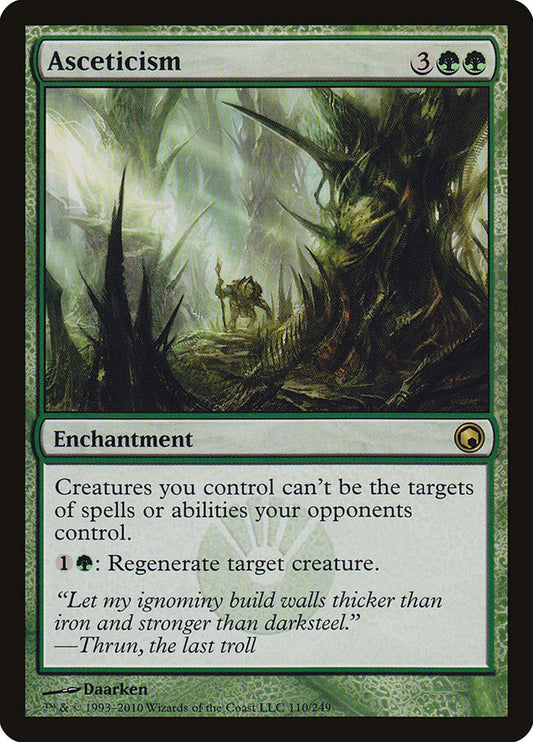 This Is An Image Of The Magic The Gathering Card Asceticism From The Set Scars of Mirrodin - Designed By Artist Daarken