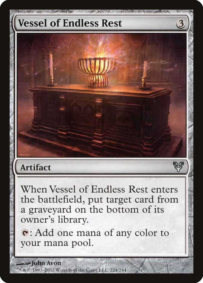 This Is An Image Of The Magic The Gathering Card Vessel of Endless Rest From The Set Ultimate Masters - Designed By Artist John Avon