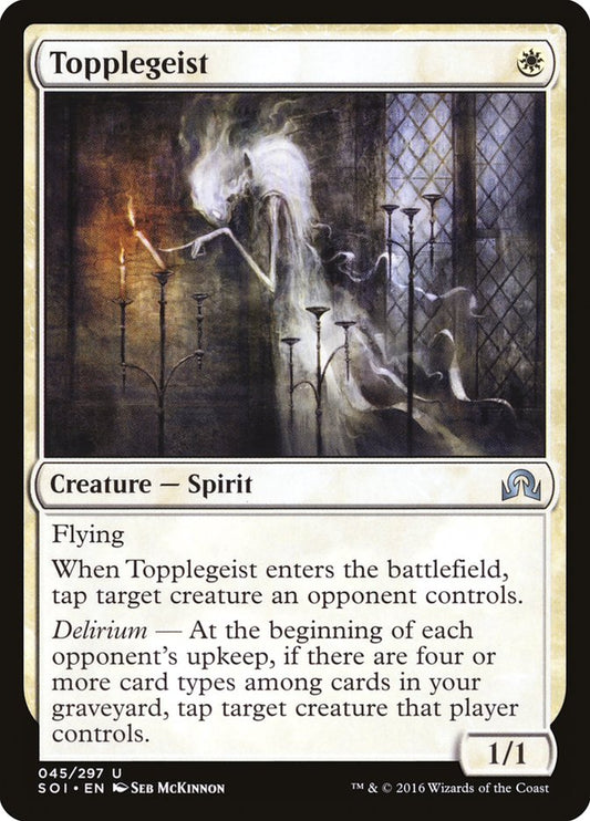 This Is An Image Of The Magic The Gathering Card Topplegeist From The Set Shadows over Innistrad - Designed By Artist Seb McKinnon