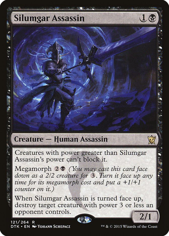 This Is An Image Of The Magic The Gathering Card Silumgar Assassin From The Set Commander 2019 - Designed By Artist Yohann Schepacz