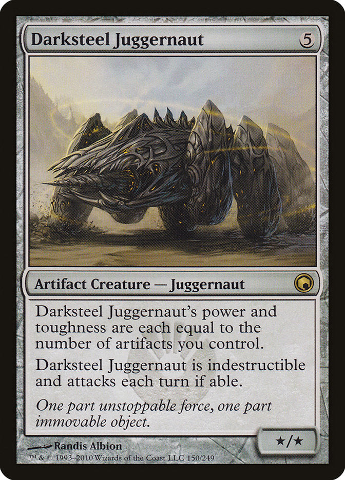 This Is An Image Of The Magic The Gathering Card Darksteel Juggernaut From The Set Commander 2018 - Designed By Artist Randis Albion