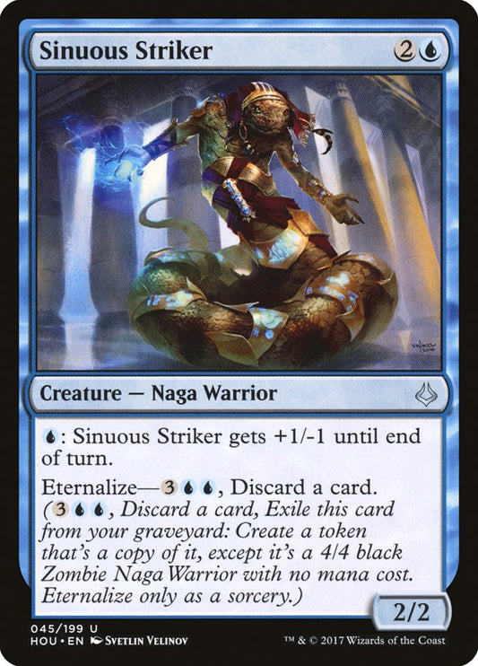 This Is An Image Of The Magic The Gathering Card Sinuous Striker From The Set Hour of Devastation - Designed By Artist Svetlin Velinov