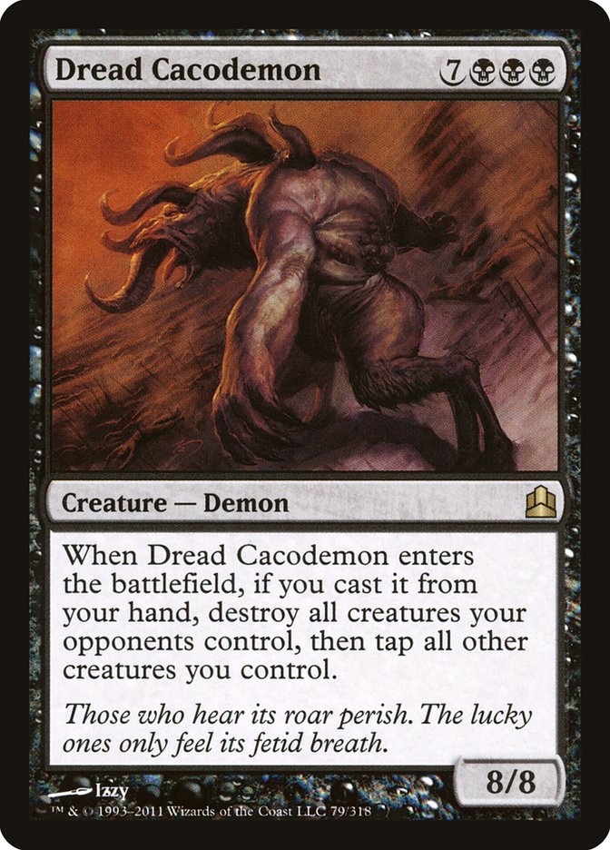 This Is An Image Of The Magic The Gathering Card Dread Cacodemon From The Set Commander Anthology - Designed By Artist Izzy