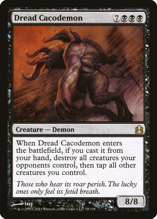 This Is An Image Of The Magic The Gathering Card Dread Cacodemon From The Set Commander Anthology - Designed By Artist Izzy