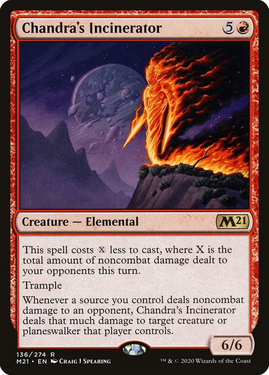 This Is An Image Of The Magic The Gathering Card Chandra's Incinerator From The Set Core Set 2021 - Designed By Artist Craig J Spearing