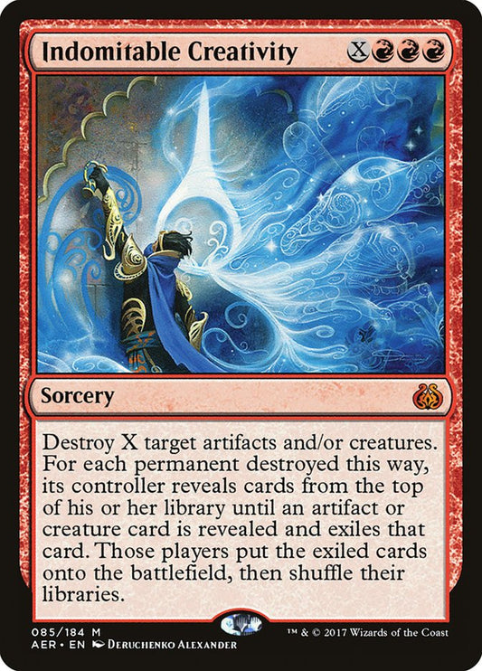 This Is An Image Of The Magic The Gathering Card Indomitable Creativity From The Set Aether Revolt - Designed By Artist Deruchenko Alexander