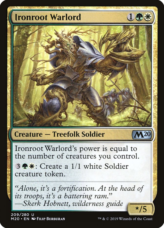 This Is An Image Of The Magic The Gathering Card Ironroot Warlord From The Set Jumpstart - Designed By Artist Filip Burburan