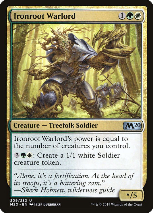 This Is An Image Of The Magic The Gathering Card Ironroot Warlord From The Set Jumpstart - Designed By Artist Filip Burburan