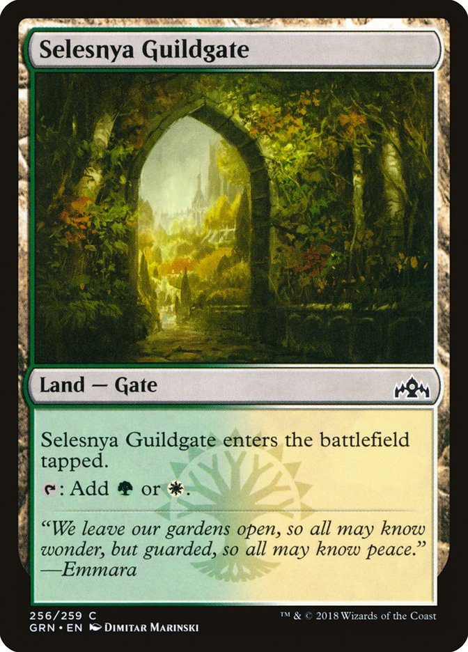 This Is An Image Of The Magic The Gathering Card Selesnya Guildgate From The Set Foundations - Designed By Artist Dimitar Marinski