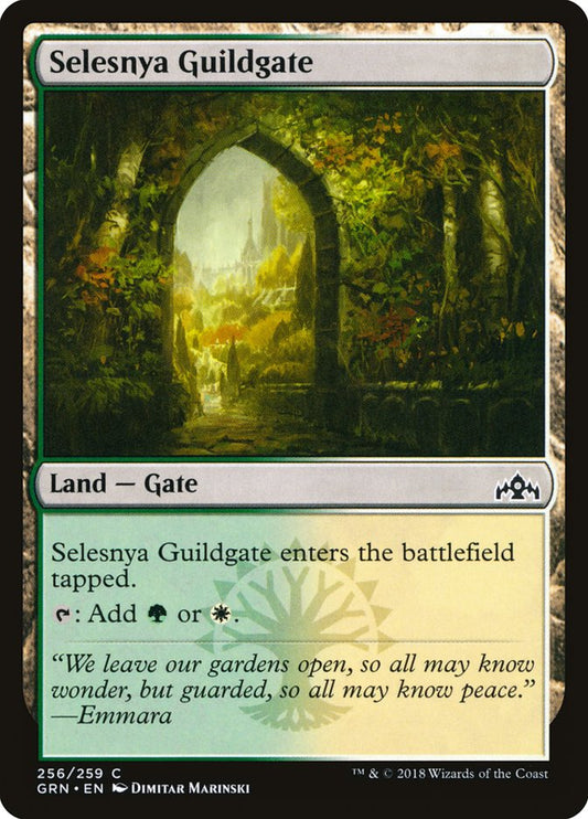 This Is An Image Of The Magic The Gathering Card Selesnya Guildgate From The Set Foundations - Designed By Artist Dimitar Marinski